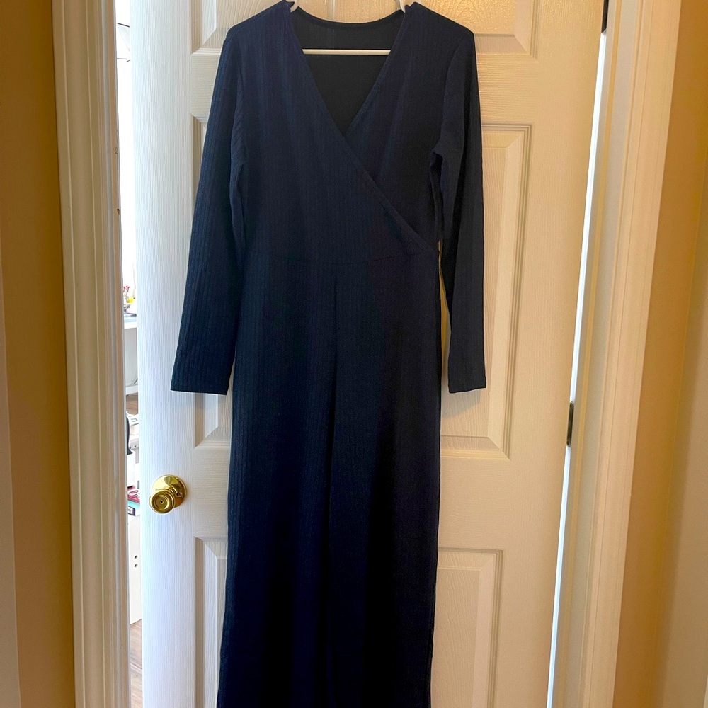 Glittery Navy Blue Holiday Jumpsuit size 10-12